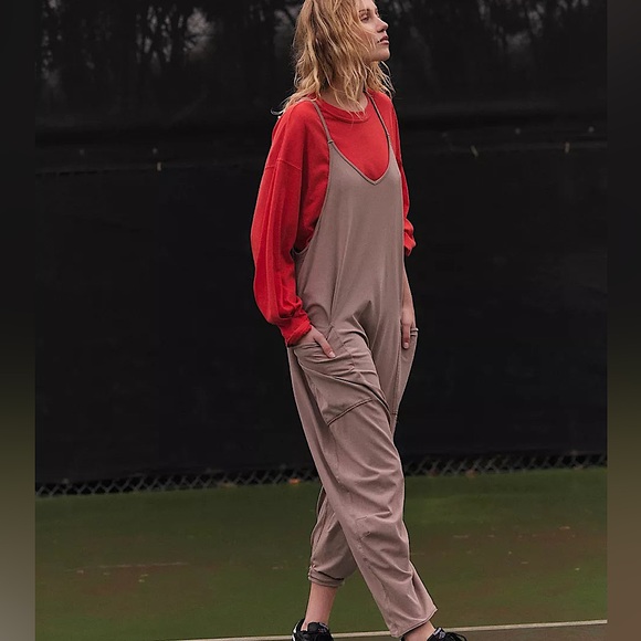 Free People Pants - SOLD📦NEW Free People Hot Shot Onesie In Pumice